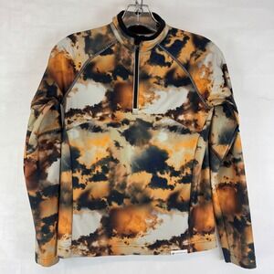 Obermeyer Sport Performance Half Zip Pullover Top Size M Cloud Print
